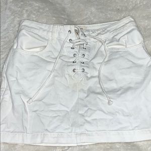 White jean skirt